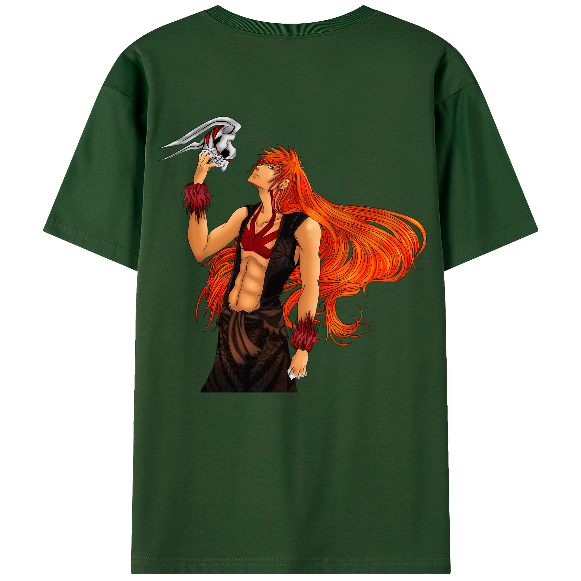 （画像用） ブリーチ 黒崎一護（くろさき いちご）BLEACH Kurosaki Ichigo 綿100％半袖Tシャツ（背面プリント）